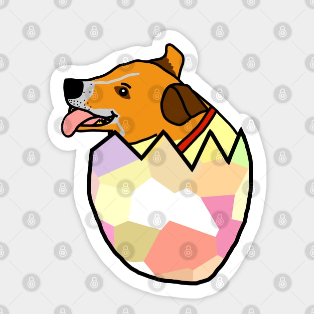 Jack Russell Hatches from Easter Egg Sticker by ellenhenryart